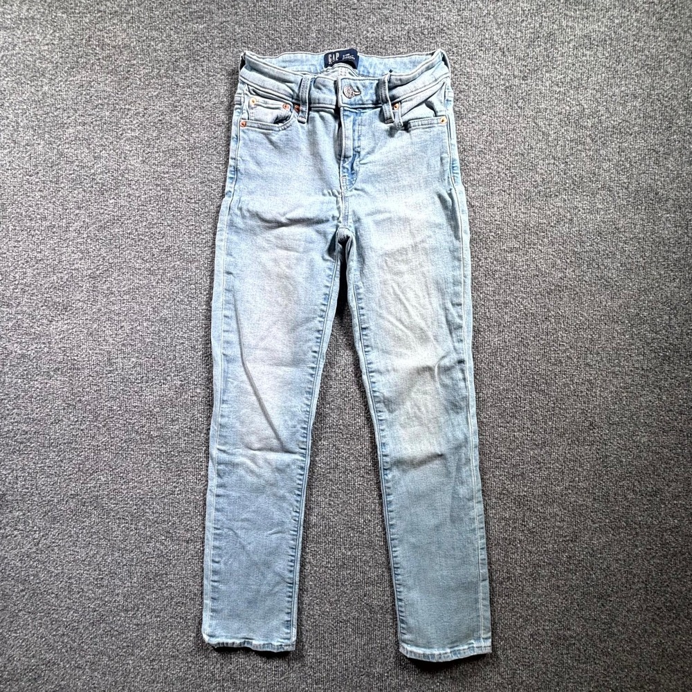 Gap Classic Straight Leg Jeans Womens 0/25 Blue Denim Cotton 5-Pockets Mid Rise